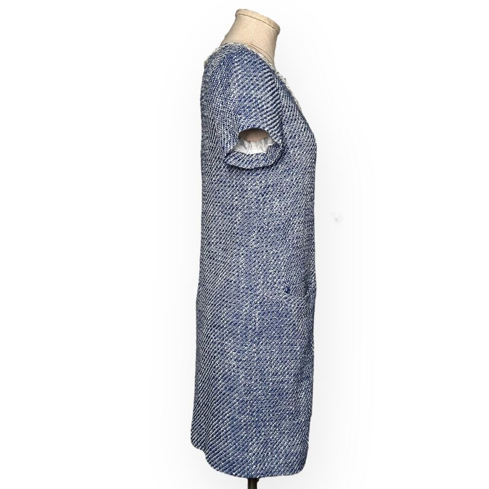 KATE SPADE Tweed Sheath Mini Dress Blue Career Office Cocktail Classic Preppy 4 - Picture 6 of 11